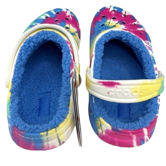 Crocs - ‘Bright tie dye’ classic lined clog. Woman SZ: 8. NWT Firm! Last one! - Picture 2 of 3